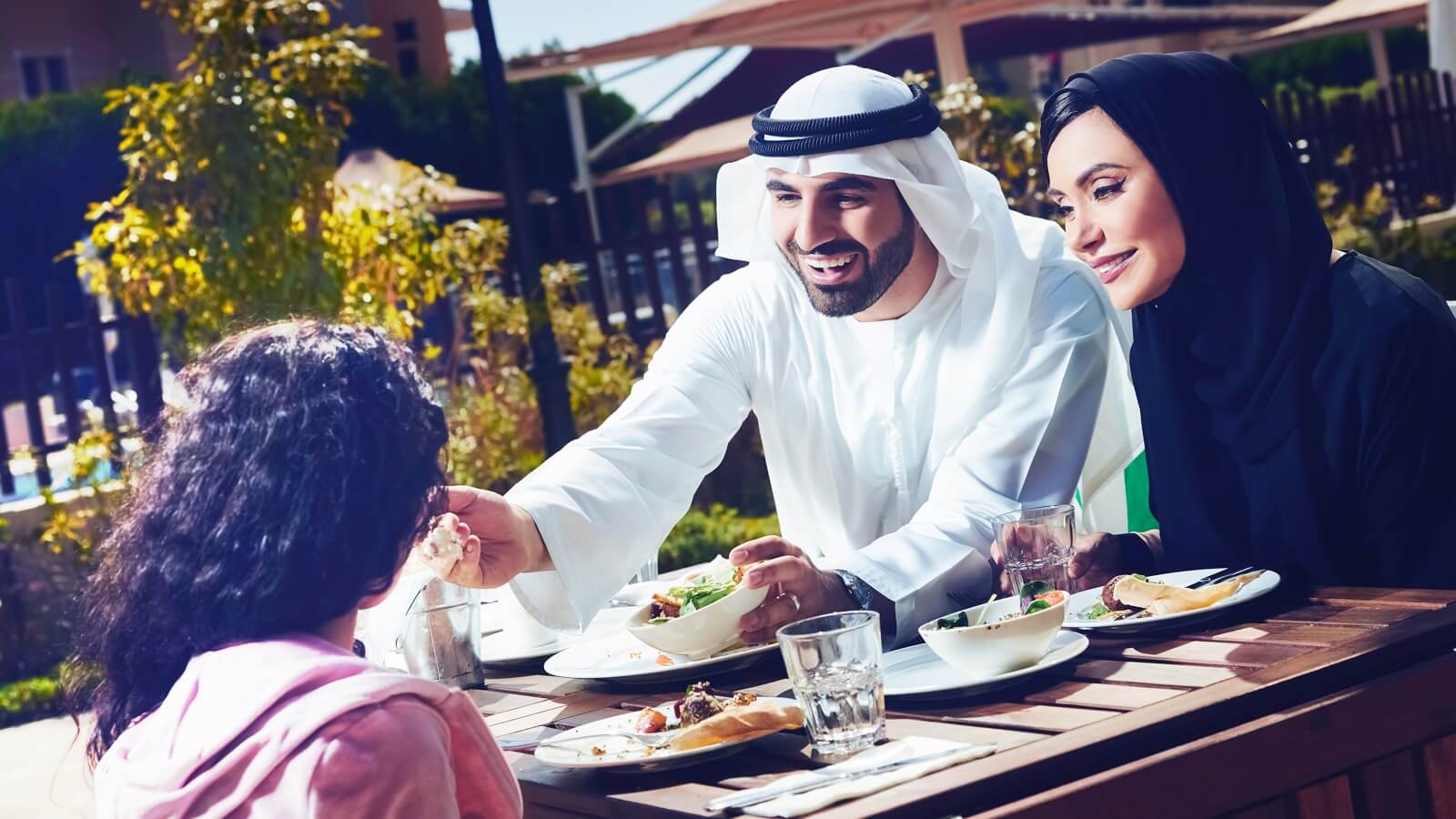 arab family having dinner